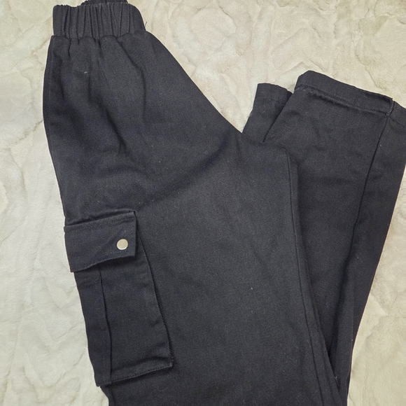 PrettyLittleThing Black Elastic Waist Pants -cargo Size 0 - Picture 7 of 7
